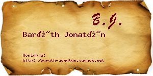 Baráth Jonatán névjegykártya